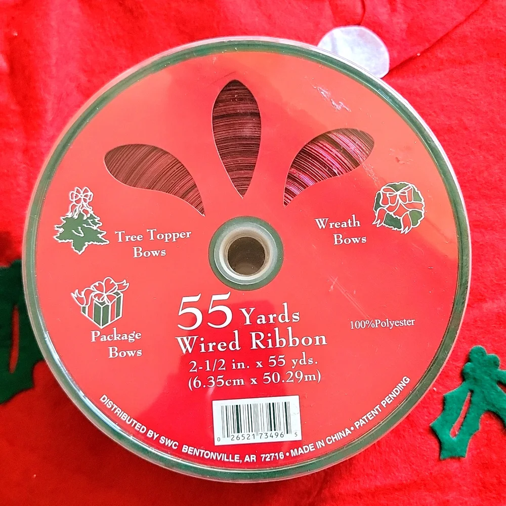 Wired Satin Christmas Ribbon